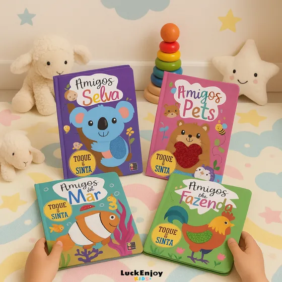 Livro Sensorial Com Textura Para Bebês Toque E Sinta Animais Kit Livros Para Desenvolvimento Infantil Educacional