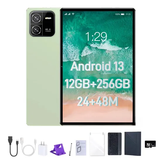10.1 Tablet Android 13, 12gb+256gb Memoria Ram, Con Tec 5g