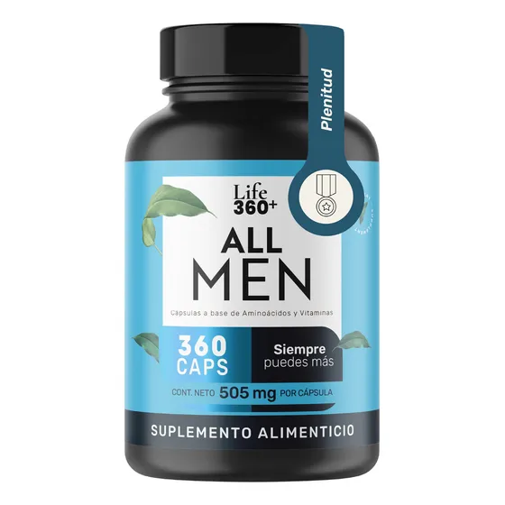 Multivitaminico Suplemento Para Hombre Life360+ 360 Cápsulas All Men Aminoácidos Y Vitaminas