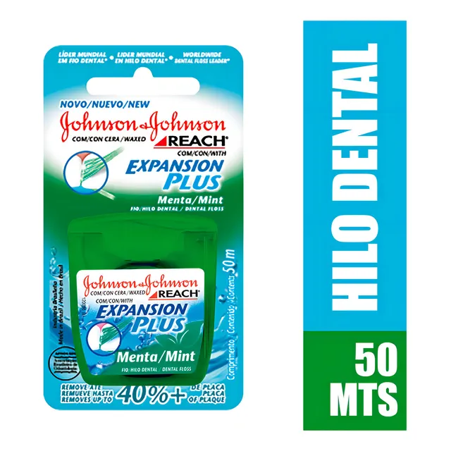 Hilo Dental Con Cera Menta Johnsons Expansion Plus 50 Metros