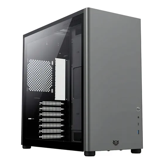 Gabinete Gamer Balam Rush Eris Special Gm985 Media Torre Cristal Templado Gris Br-935654