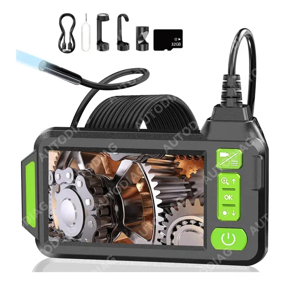 AUTODIAG® Endoscopio Industrial De 5.5 Mm 1080p Hd Cámara De Inspección De Boroscopio Digital De 4.5Pulgadas Visualización Lcd Ip67 Tarjeta de memoria de 32G