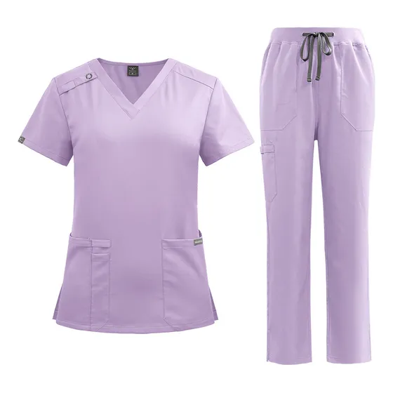 U Bárbara Pijama Quirúrgica Cruzada Stretch Scrub Uniforme
