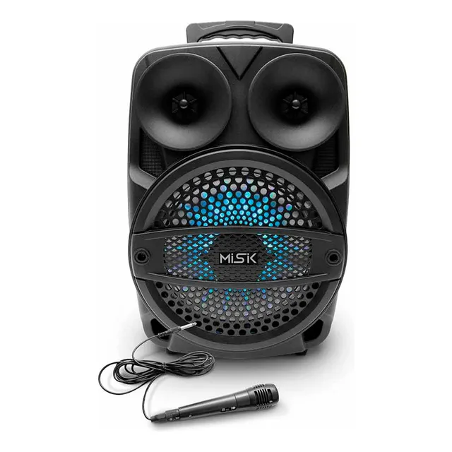 Bocina Bafle Bluetooth 3,500w Luces Led 8 Pulgadas Negro