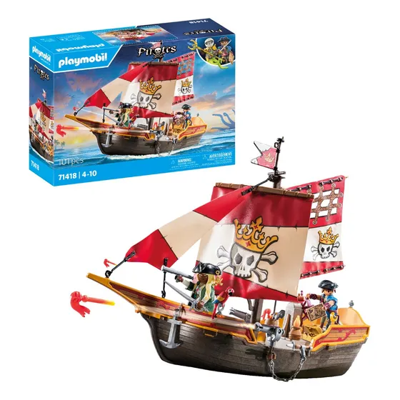 Figura Armable Playmobil Pirates Barco 101 Piezas 3+