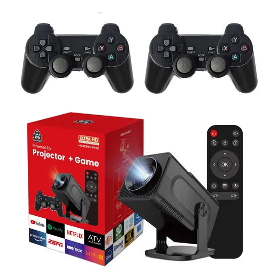 Game Proyector Androidtv 1080p 450ansi Juegos 2 Controles