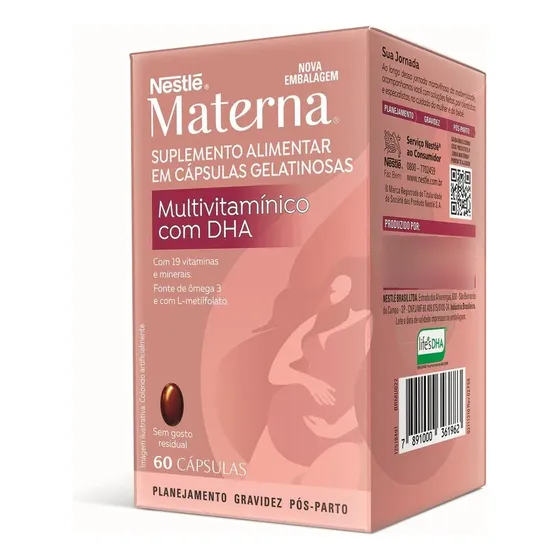 Materne Multivitamínico Com Dha Cápsulas Nestlé 60 Un.