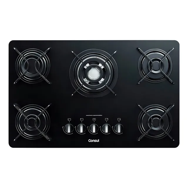 Fogão Cooktop A Gás 5 Bocas Cdd75ae Quadrichama Consul Preto 127/220V
