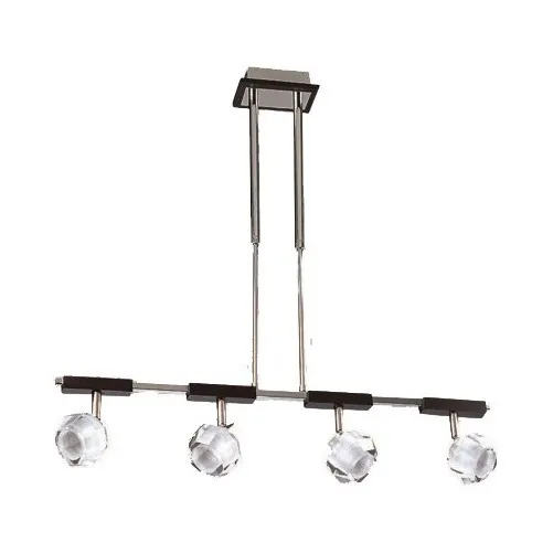 Colgante 4 Luces Tigra Cromo Wengue Apto Led G9 Diseño LG