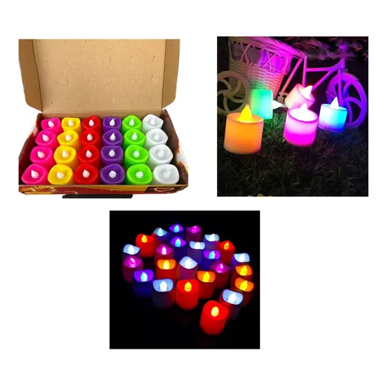  X10 Vela Luz Led Pequeña Decorativa Navideña  Colores #2