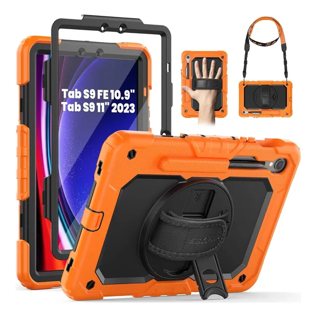 Funda Para Samsung Galaxy Tab S9/s9 Fe 11 Pulg_naranjaegro