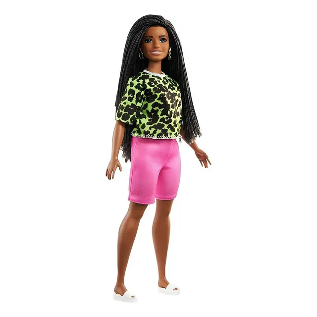 Cabello trenzado curvilíneo negro de Barbie Fashionistas 144