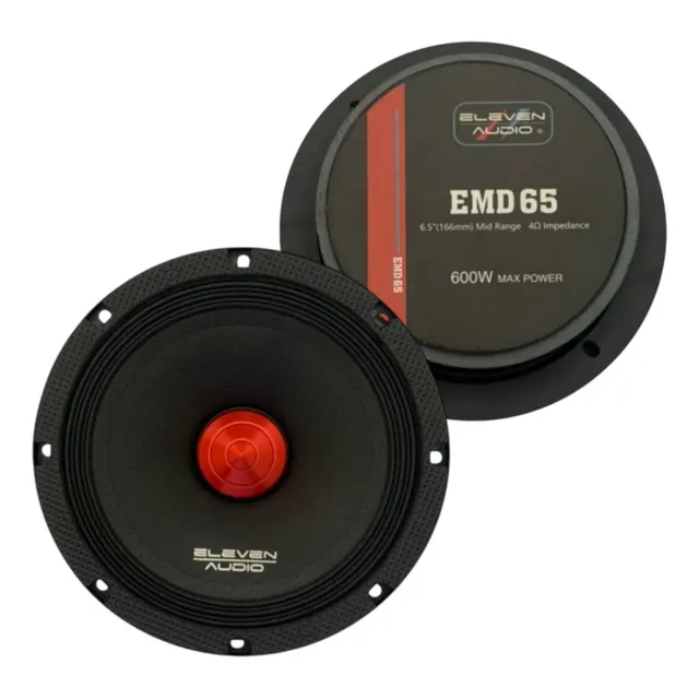 Par De Medios Rangos Eleven Audio 6.5 Emd65 600w 4 Ohms Color Negro