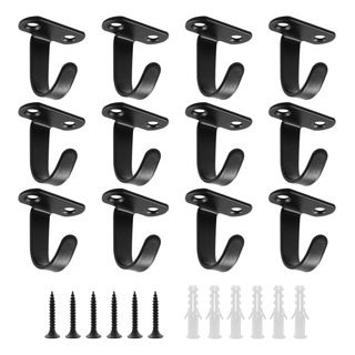 12 Ganchos Acero Inoxidable Negro Mate Para Cocina, Baño 12 Ganchos Acero Inoxidable Negro Mate Para Cocina, Baño