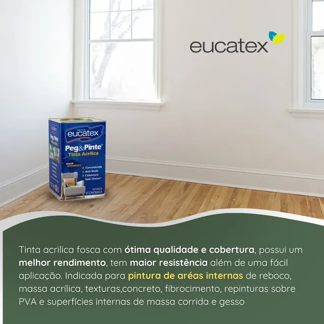 Tinta Eucatex Acrílica Peg Pinte Anti-mofo 18l