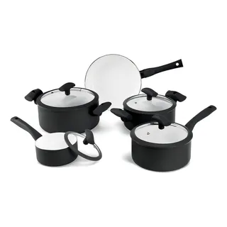 Conjunto Panelas 5 Peças Ceramica 3mm Hercules Indução Preto Conjunto Panelas 5 Peças Ceramica 3mm Hercules Indução Preto