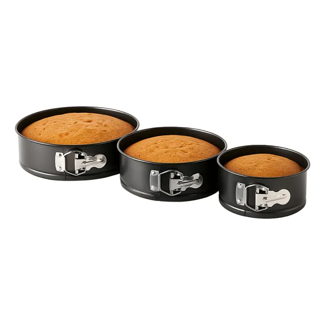 Set 3 Moldes Tortera Desmontable Antiadherente 24 26 28 Cm