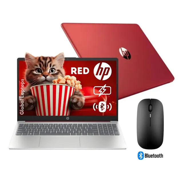 Laptop HP 15-fd0083wm 15.6 Pentium N200 4 GB Ram 128 GB Ssd W11 Rojo + Ratón De Regalo