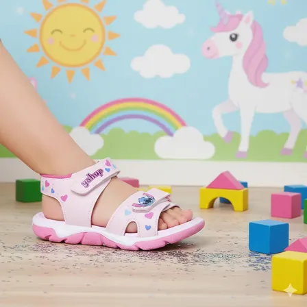 Sandália Infantil Papete Menina Personagem Lançamento De Led