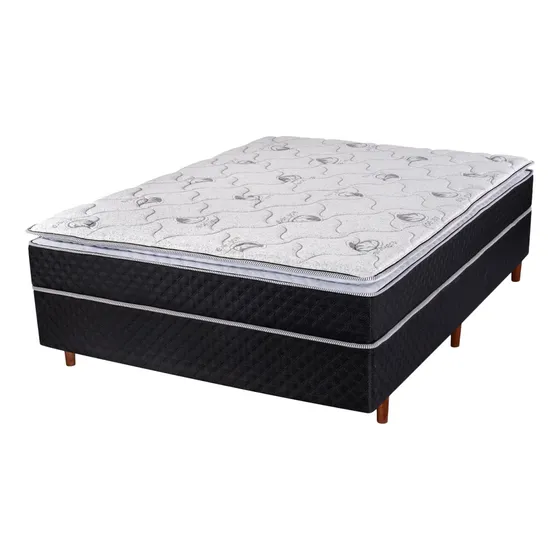 Juego conjunto dormitorio mulata Atenas box138 somier colchón más espuma eps ortopédico 138x188x64cm