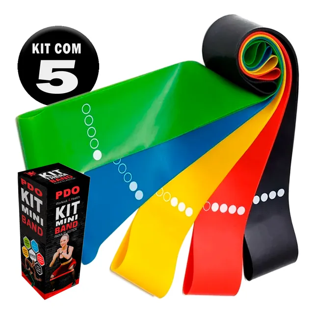 Kit 5 Faixa Elástica Super Mini Band Para Treino Exercícios