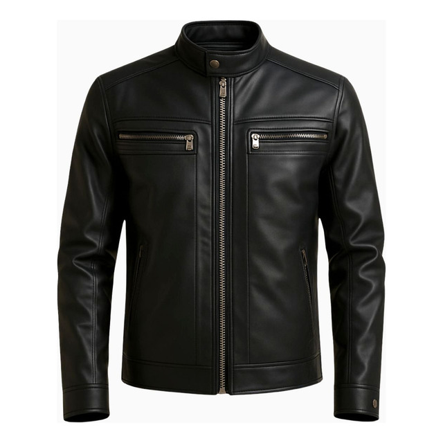 Jaqueta De Couro Masculina Slim Forrada Elegante Premium Jaqueta De Couro Masculina Slim Forrada Elegante Premium