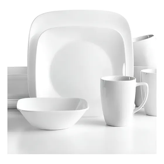 Juego De Vajilla Corelle Cuadrada 16 Piezas 4 Puestos
