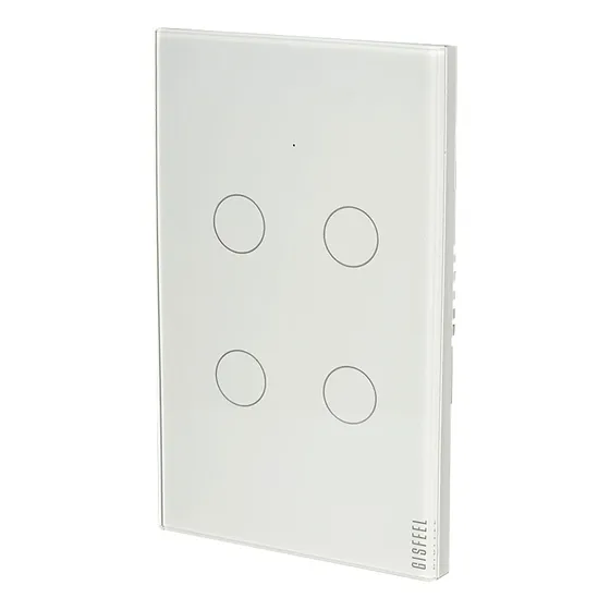 Tecla Pared 4 Canales Wifi+rf Smart Touch Sin Neutro Corona