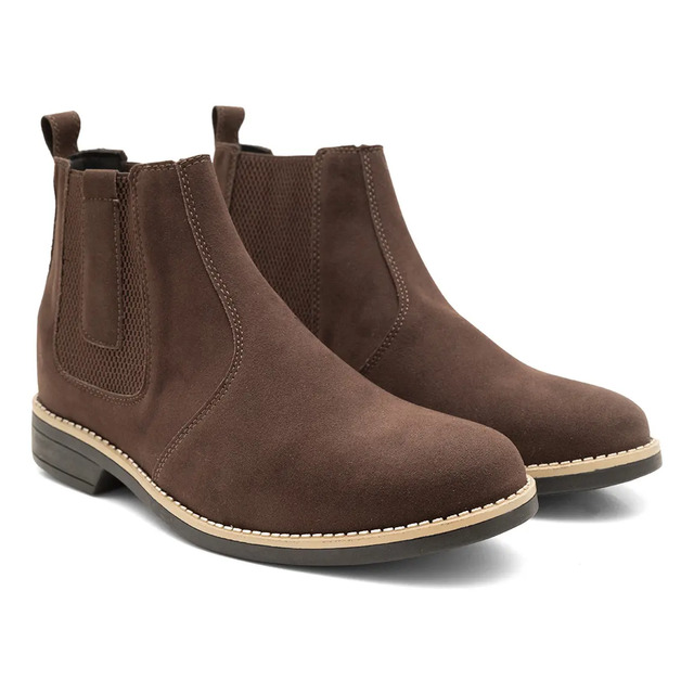 Botina Chelsea Masculina Bico Redondo Casual Country Leve