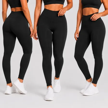 Kit 3 Calças Legging Cintura Alta Grossa Academia Treino