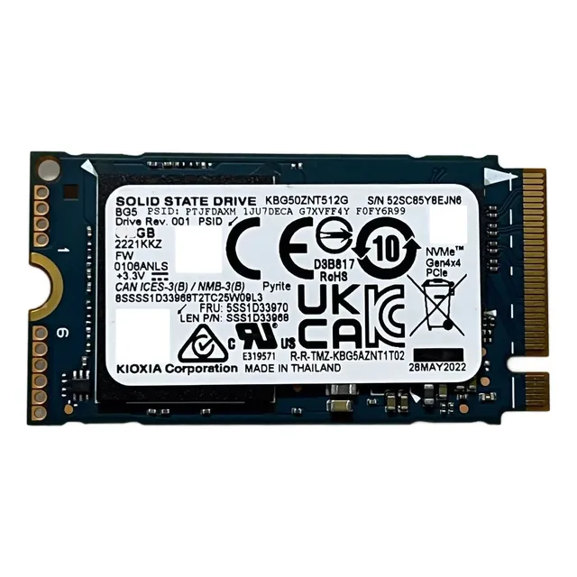Disco Ssd Kioxia Bg5 512gb M.2 2242 4x4 Oem Ct Color Verde Oscuro