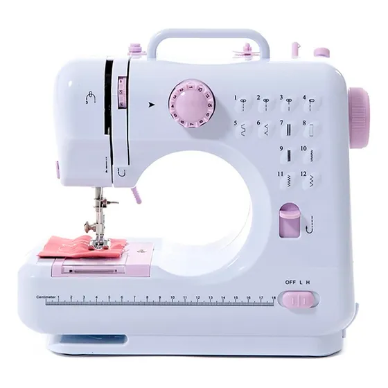 Maquina De Coser Portátil Fhsm-505a 12 Puntadas Pedal Color Blanco Smart Tech