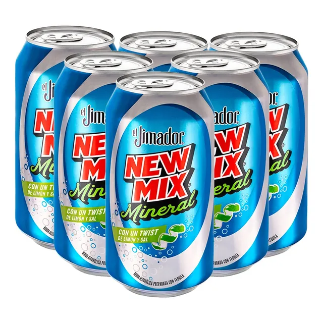 Pack X6 Bebidas Alcohólicas Mineral Limon 350ml C/u New Mix