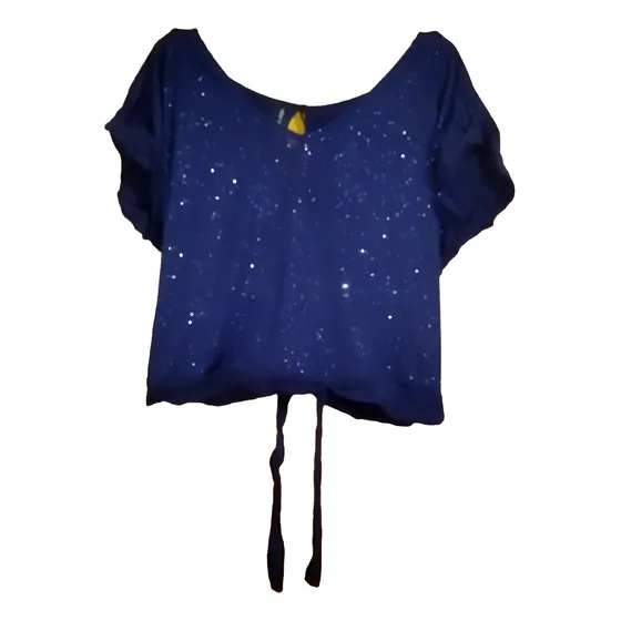 Blusa  Vely Vásquez Nueva Brillo Azul Talla M