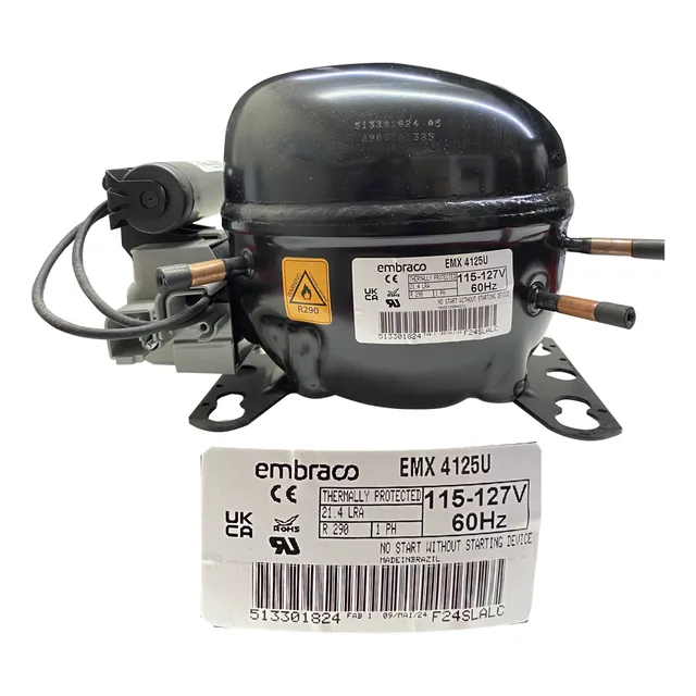 Compresor Embraco 1/4php R290 127v Bajo/media Presion Retorn