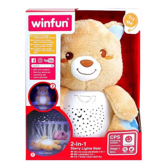 Proyector Y Luz Nocturna Oso Peluche Winfun P Bebé C/ Sonido