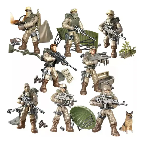 Figuras De Acción De Soldado Articulado From 1:36, 8 Piezas