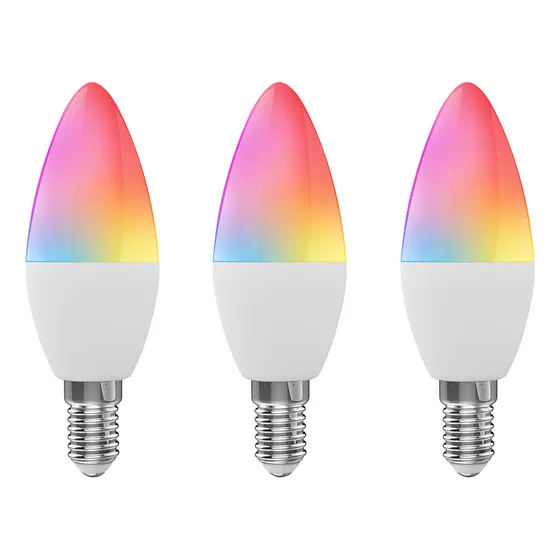 Para Bombilla Wifi Inteligente Rgb+w+c, Vela Led, 5 W, E14,