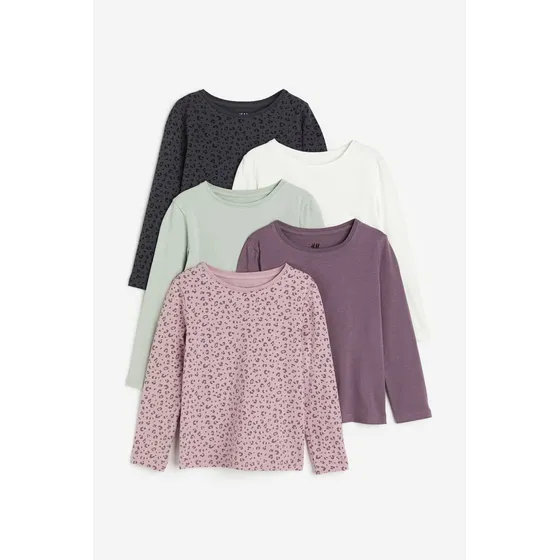 5 Franelas Niña H&m Talla De 2 A 4 Años