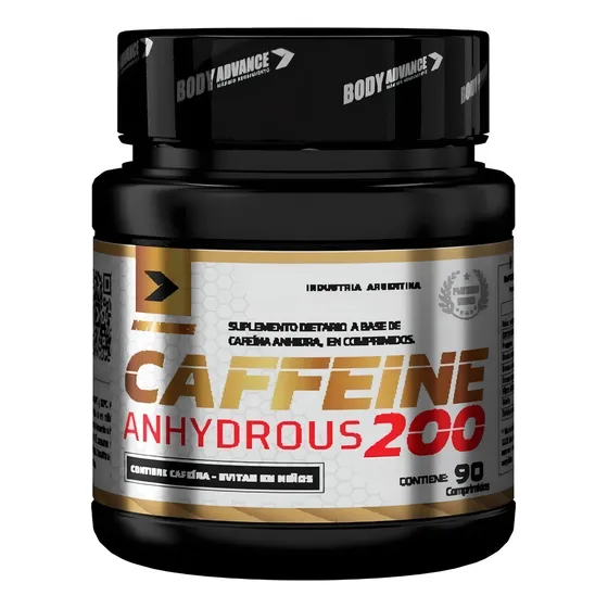 Caffeine Anhydrous 200 X 90 Comp. - Body Advance - Cafeína Sabor Sin sabor