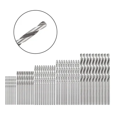 Kit Jogo 50 Brocas De Titânio Hss 1mm 1,5mm 2mm 2,5mm 3mm
