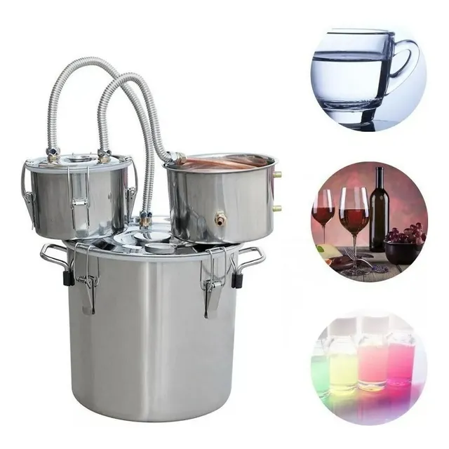 Destilador De Alcohol Y Agua Con Doble Thumper 30 Litros