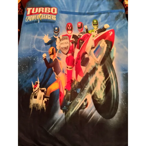 Cobija Para Cama Individual, Poliéster, Power Rangers