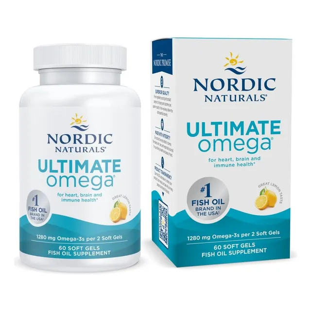 Nordic Naturals Ultimate Omega, Sabor A Limón, 60 Geles 1280 Mg