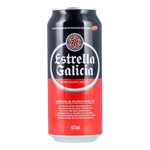 Cerveza Estrella Galicia Lata 473 Ml Pack X 12