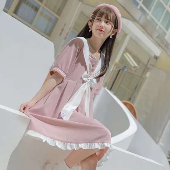 Vestido Universitario De Estilo Suave Japonés Con Falda HoLG