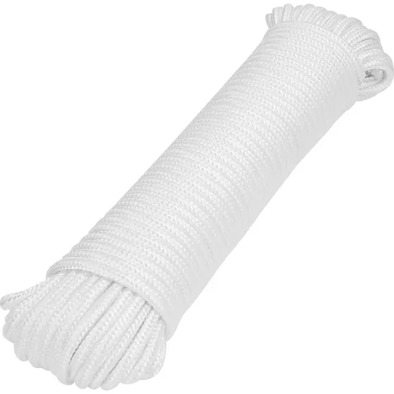 Cuerda Piola Poliéster Trenzada 4mm Blanca Rollo 30mt Fiero
