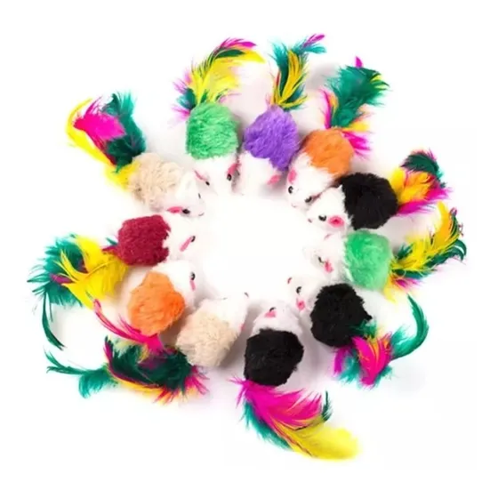 Juguete Para Gato Ratón Multicolor 