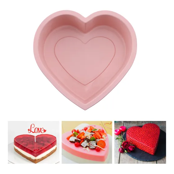 Molde De Silicón Corazón Grande Gelatinas Tortas