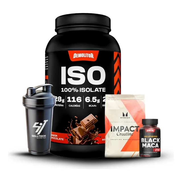 Iso Whey 2.3lb Choco+creatina Myprotein 250gr+maca 120cap Dem5016